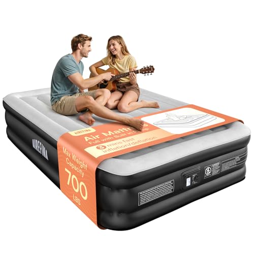 Full Size Air Mattress with Built-in Pump - 18 Inch Inflatable Blow Up Bed