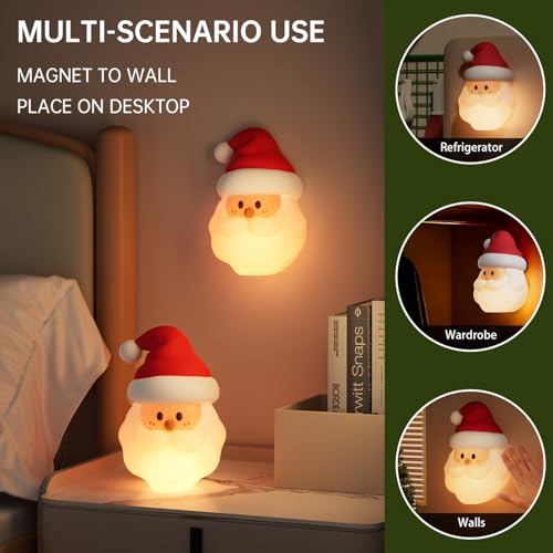 Santa Claus Night Light for Kids - Decorative Holiday LED Lamp with Adjustable Brightness