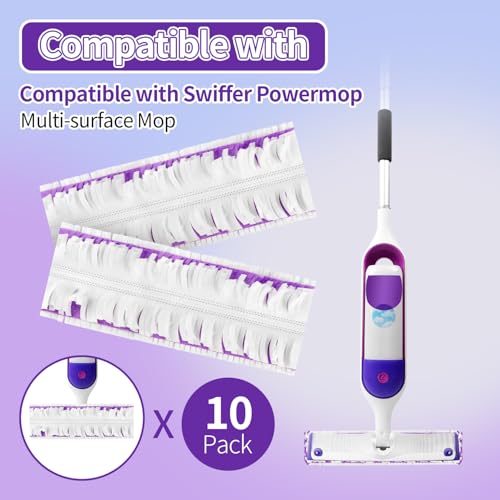 10-Pack Disposable Power Mop Refill Pads for Wet & Dry Floor Cleaning