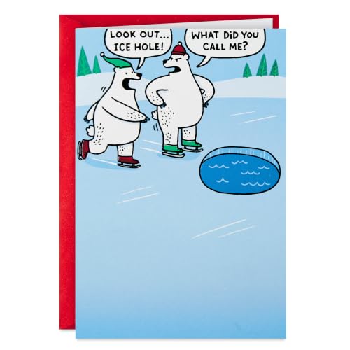 Funny Ice Hole Polar Bears Christmas Card with Envelope - Hallmark Shoebox