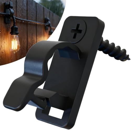 80-Pack Outdoor String Light Hooks, Weatherproof Screw-in Cable Hangers