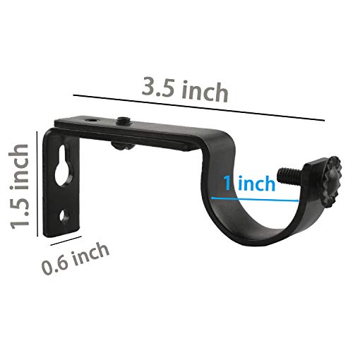 10-Piece Heavy Duty Adjustable Curtain Rod Brackets for 1-Inch Rods