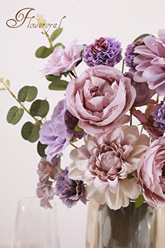 Purple Silk Artificial Flowers Box Set for DIY Wedding Bouquets & Decor