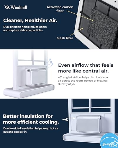 8,000 BTU Smart Window Air Conditioner Quiet Inverter AC Unit