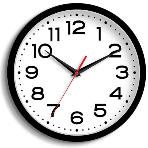 8 Inch Small Wall Clock - Silent Non-Ticking Battery Operated Analog
