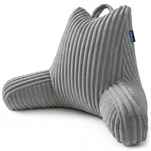 Adjustable Reading Pillow with Memory Foam Support - Plush Grey
