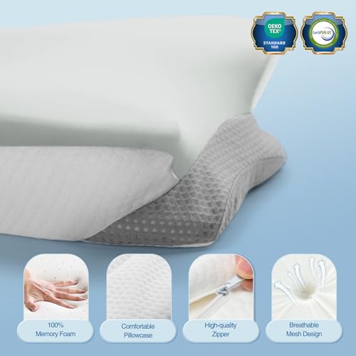Ergonomic Memory Foam Cervical Pillow - Dual Heights for Neck Pain Relief