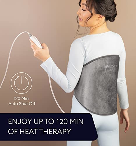 Electric Heating Pad for Back Pain Relief with Adjustable Strap, 15x24 Inch