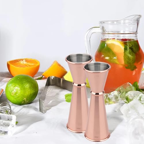 TJ Rose Barware Jigger for Bartending 1oz/2oz - Premium Stainless Steel