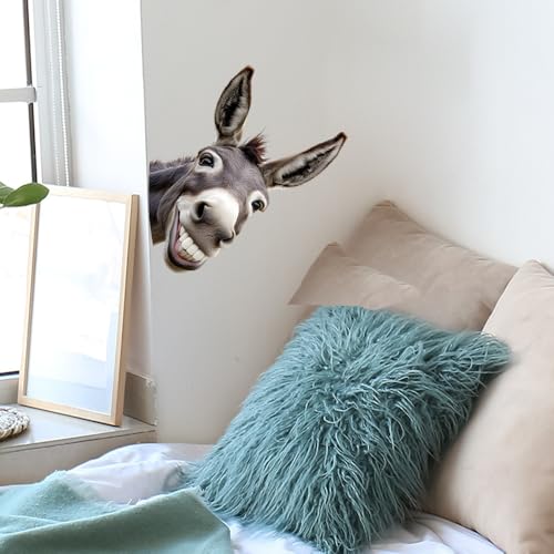 Funny Donkey and Giraffe Window Clings - Reusable Animal Glass Decals