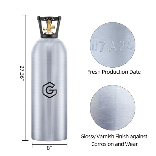 20lb Aluminum CO2 Tank with CGA320 Valve - DOT Approved Gas Cylinder