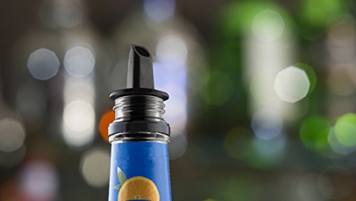 Black Free Flow Liquor Bottle Pourers - 12 Pack Plastic Drink Spouts