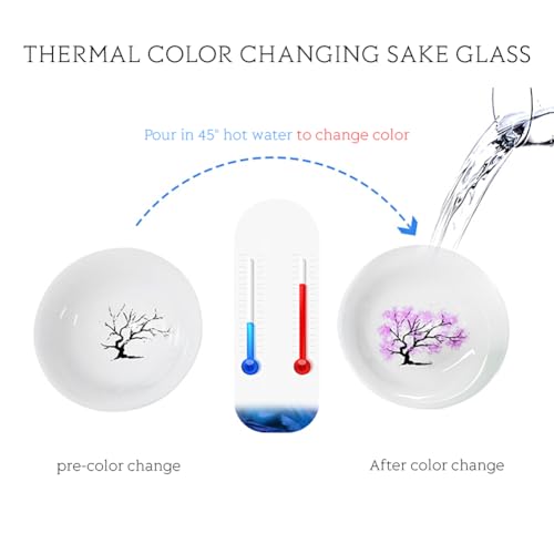 Color Changing Ceramic Tea Cup 70ml Hot & Cold Sensitive Flower Mug