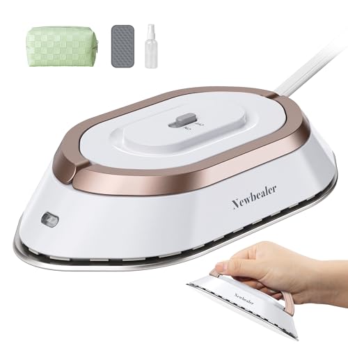 Newbealer Dual Voltage Travel Iron - 0.8lbs Lightweight Mini Dry Iron with Ceramic Soleplate
