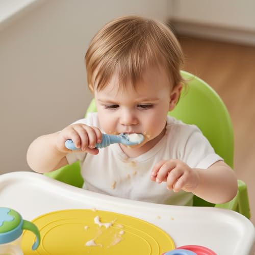 Silicone Baby Feeding Spoons 6-Pack for Self-Feeding and Weaning