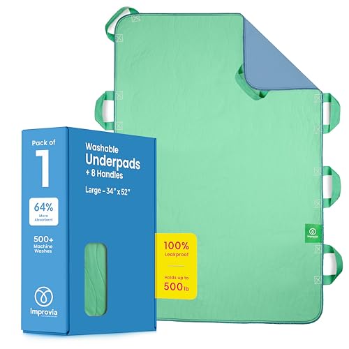 IMPROVIA Positioning Bed Pad with 8 Handles - Waterproof & Washable 34x52