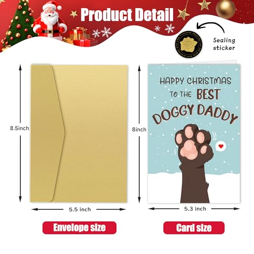 Funny Christmas Dog Card From Zoytonky - Happy Christmas to The Best Doggy Daddy - Listing 07