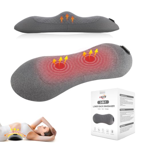 Cordless Lumbar Support Pillow with Heat & Massage for Pain Relief