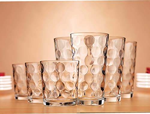 Home Essentials & Beyond Glassware Set of 8 - 4 Highball (17 oz.) & 4 Rocks (13 oz.) Drinking Glasses