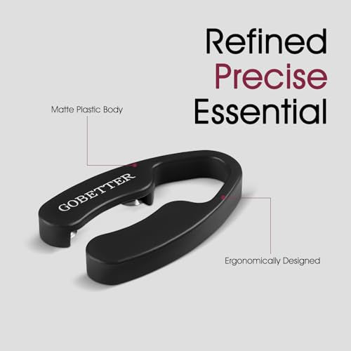 GOBETTER 2 Pack Black Wine Foil Cutters with Magnetic Design, Ergonomic & Reusable