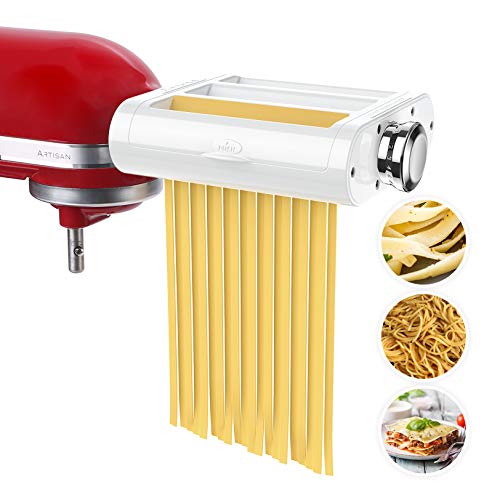 3-in-1 Pasta Maker Attachment Set for Stand Mixers, Stainless Steel