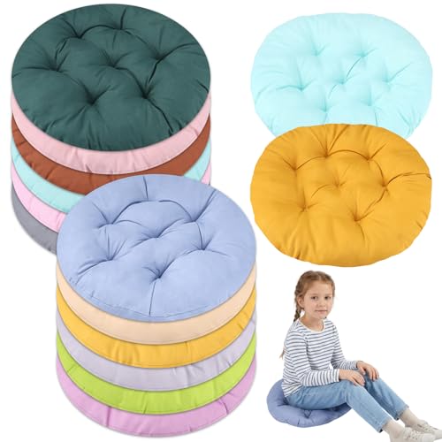 12-Piece 16-Inch Round Floor Cushion Set for Kids Flexible Seating