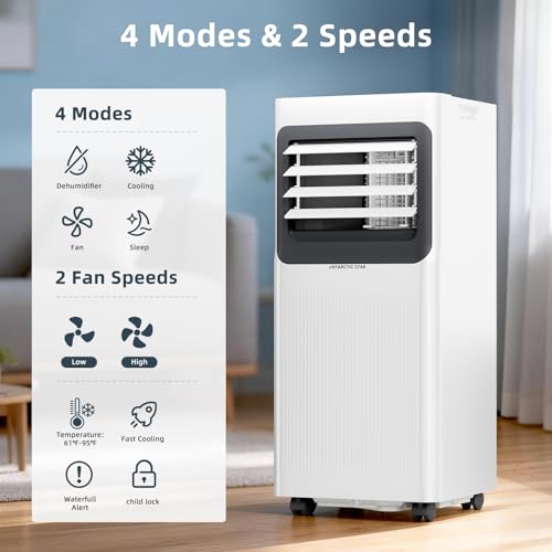 8000 BTU Portable Air Conditioner 5-in-1 AC Unit for Rooms up to 350 Sq Ft