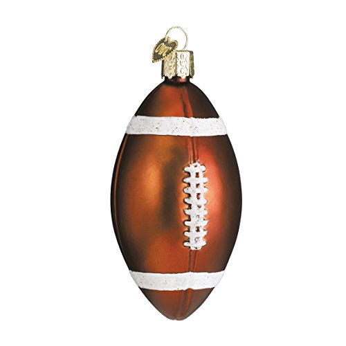 Handcrafted Mouth-Blown Glass Football Ornament for Christmas Tree