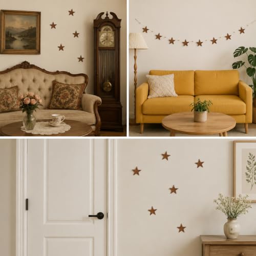 40 Pcs Rustic Metal Barn Star Decorations - Antique Mini Hanging Stars for Farmhouse & Crafts
