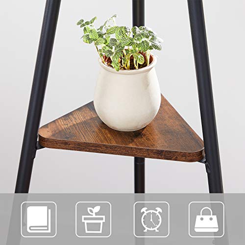 Freestanding Industrial Hall Tree with 6 Hooks and 2 Storage Shelves