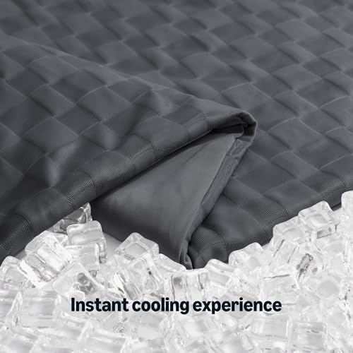 Cooling Comforter for Hot Sleepers, Lightweight Waffle Weave, King Size, Dark Gray