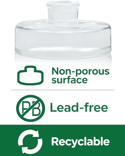 Glass Fermentation Weights 2-Pack for Wide Mouth Mason Jars, 7.1oz Heavy Clear Glass Pickle Weights with Easy Grip