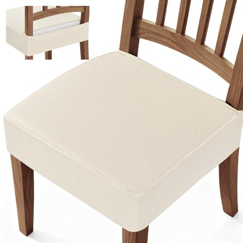 Waterproof Dining Chair Covers Set of 4 - Beige, Stretch & Washable