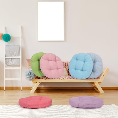 12-Piece Round Floor Cushion Set for Kids Classroom Seating, 15-inch