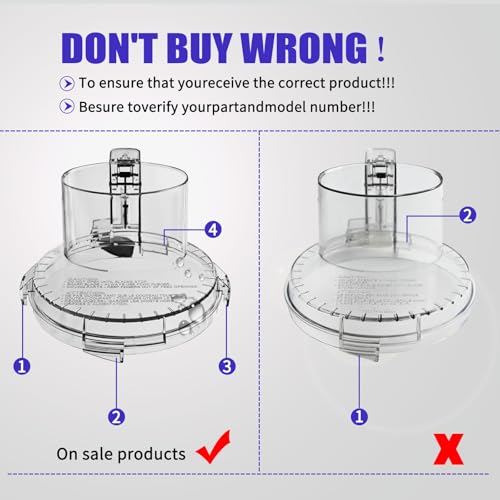 14-Cup Food Processor Replacement Work Bowl Lid, 4-Tab Locking Clear Cover