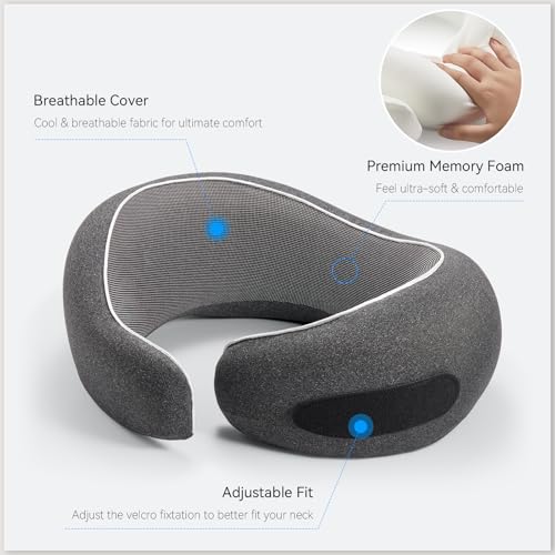 Ergonomic Travel Pillow - Memory Foam Neck Support for Comfort