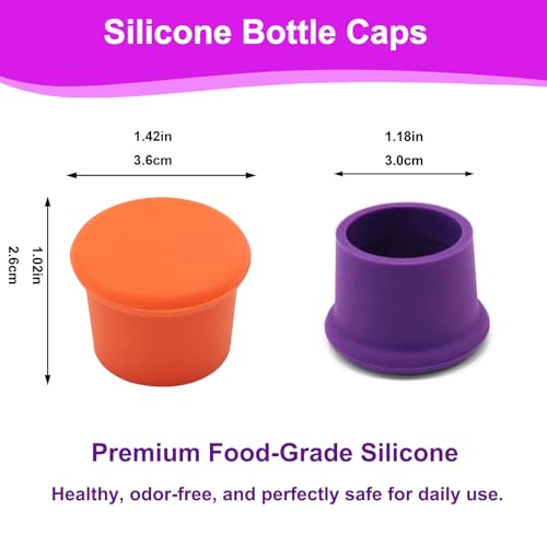 12 Pcs Reusable Silicone Wine & Champagne Bottle Stoppers - Airtight & Flexible