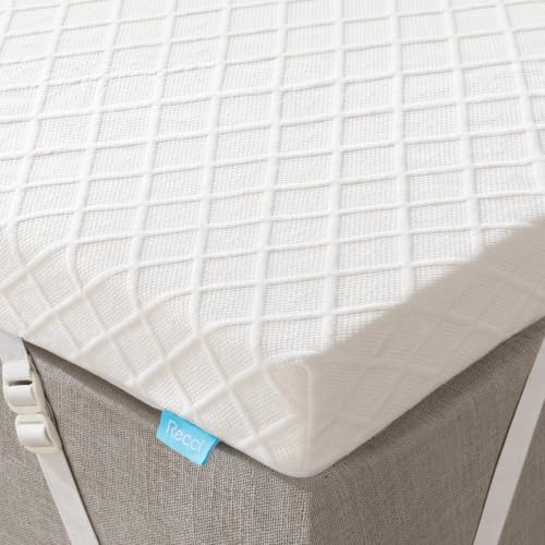 RECCI 3-Inch Twin XL Memory Foam Mattress Topper with Washable Cover