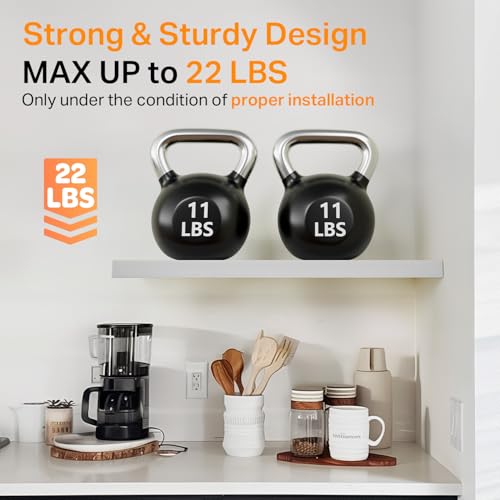 White Floating Shelves 15.7-Inch Set of 3 Wall Mounted Display Storage