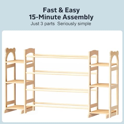 Wooden Toy Storage Organizer with 6 Shelves and 12 Bins for Playroom