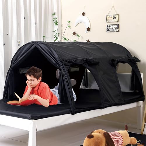 Blackout Sensory Bed Tent for Kids - Calming Privacy Hideaway