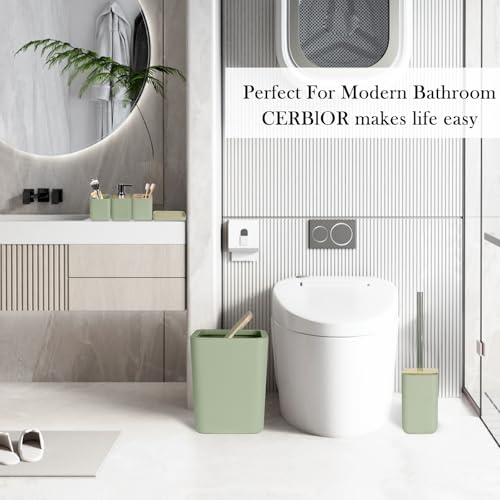 7-Piece Bathroom Accessory Set, Durable Plastic Vanity Organizer Kit