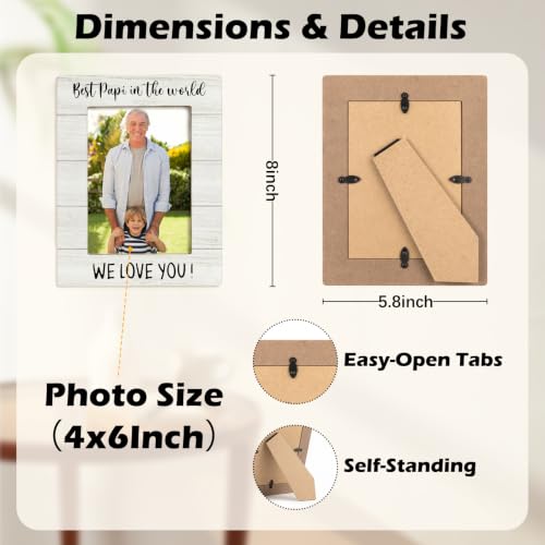 Papi Gifts Grandpa Picture Frame 4x6 for Desk Table Room - Gitzau