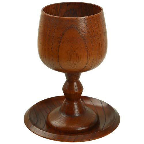 Handmade Wooden Communion Chalice with Tray and Gift Bag - 5.1 Inch
