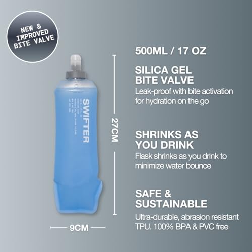 Collapsible Soft Flask 500ml 2-Pack for Running and Hiking Hydration