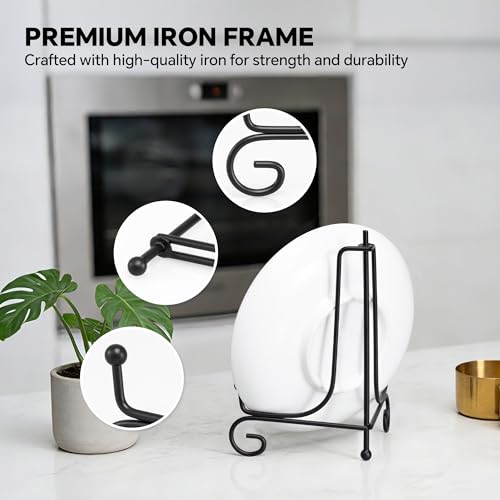 4-Inch Metal Plate Display Stand - Foldable Iron Easel for Photos & Art