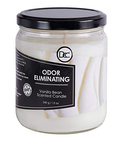 Vanilla Bean Odor Eliminating Soy Candle - 12 oz Scented Wax Candle (80 Hr)