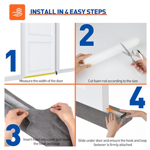 Under Door Draft Stopper - 36 Inch Adjustable Gap Filler & Door Sweep