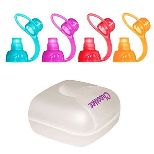 Silicone Food Pouch Tops and Spill Proof Valves with Travel Case