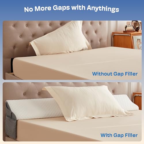 Ergonomic King Size Bed Wedge Pillow for Headboard Gaps